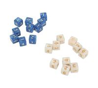 KIMISS Juego de Dados de Esquina Cuadrados Acrílicos de 20 Piezas: Dados Numéricos Ligeros de 6 Caras para Matemáticas y Juegos de Mesa, Elegante Diseño en Blanco y