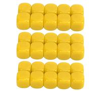 KIMISS Juego de Dados en Blanco Redondeados de 30 Piezas de 16 mm: Cubos de Plástico de 6 Caras para Juegos de Bricolaje, Enseñanza de Matemáticas, Manualidades y Diversión en Fiestas (Yellow)