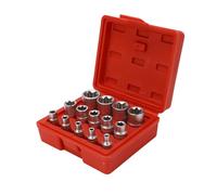 KIMISS Juego de Herramientas de Reparación de Accionamiento Torx Star Bit, 14 Uds., Marcado con Láser de Alto par, Tipo E, E4-E24, 1/4 ", 3/8", 1/2 ", Alta Compatibilidad