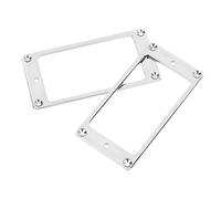 KIMISS Juego de Marco de Pastilla de 2 Piezas - Anillos de Montaje de Metal para Guitarra Eléctrica para Decoración y Piezas de Repuesto (SILVER)