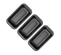 KIMISS Juego de Moldes Rectangulares Antiadherentes para Hornear Pasteles, 3 uds., Molde para Pan de Acero Al Carbono Negro, Ideal para Pasteles, Tostadas y Pan