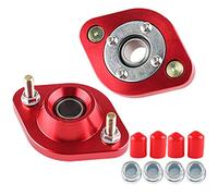 Kimiss Juego de montaje de amortiguador de coche Almohada bola trasera Camber placas Ajuste para E30 E36 E46 (Aleación de aluminio)(Rojo)