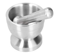 KIMISS Juego de mortero: Triturador de Ajos de Acero Inoxidable para Condimentos, Hierbas Secas y Accesorios de Cocina (L)