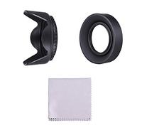 KIMISS Juego de Parasol de Lente de 58 Mm EF-Lente de 18-55 Mm / .5-5.6 - Flor y Parasol de Goma Plegable + Paño - Compatible con 700D 650D 600D T5i T4i T3i (67mm)