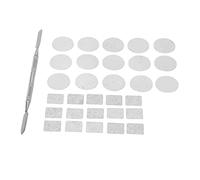 KIMISS Juego de Pegatinas de Metal para Paleta de Sombras de Ojos, 15 Pegatinas Adhesivas Cuadradas y 15 Redondas de Colores con Herramienta de Maquillaje