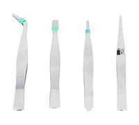 KIMISS Juego de Pinzas de Precisión - Pinzas de 4 Piezas Set Point Tip Codo Selector de Acero Inoxidable - Artesanales Profesionales para Electrónica y Fabricación de Joyas Reescrito