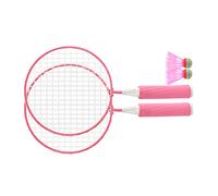 KIMISS Juego de Raqueta de Bádminton para Niños con Malla Grande, Juego Completo de Bádminton con Cómodo Deslizamiento y 2 Pelotas (Pink)