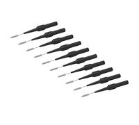 KIMISS Juego de Sondas de Perforación para Pruebas Eléctricas, 10 Sondas de Aislamiento de 0,7 Mm con Conector de 4 Mm para Multímetro, Equipo de Prueba Duradero (BLACK)