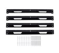 KIMISS Juego de Soportes de Montaje para Caja de Herramientas Kit de Soportes para Caja de Herramientas de Garaje de Metal 4 Piezas de Metal Pintado en Negro con Orificios y (Tamaño grande 3,8x7,8 cm)