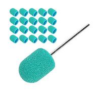 KIMISS Juego de Tapas de Lijado para Decoración de Uñas, 20 Unidades de Bandas de Lijado y Eje para Taladro de Uñas, Brocas para Pulir y Lijar (GREEN)