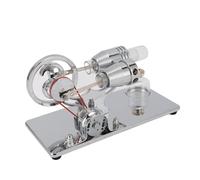 KIMISS Juguete Educativo Modelo de Motor Stirling con Volante y Luz LED, Generador de Energía de Motor de Aire Caliente para Proyectos Científicos (Silver)