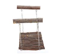 KIMISS Juguetes de Hámster Swing, Mascota Hamaca de Verano Manzana Jaula Colgante Hábitats de Madera de Pie y Barra de Ropa