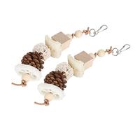 KIMISS Juguetes para Masticar Pájaros para Periquitos + 2 Piezas de Juguete para Loros para Mascotas, Lufa Sepak Takraw, Cono de Pino, Cuerda Artificial Que No Mancha + Juguete para Masticar Natural
