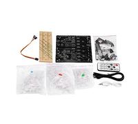 KIMISS Kit 3D 8s Music Light Cube - Kit de Bricolaje Electrónico de 8x8x8 Music Spectrum LED con Control Remoto y Caja Transparente (Lámpara Cuadrada de Placa Base no soldada)