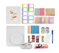 KIMISS Kit de 12 Accesorios para Cámara de Repuesto con Bolsa para Cámara, álbum de Fotos, Pegatinas, Clips para Fotos y más: Visualización y Decoración de (White)