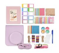 KIMISS Kit de 12 Accesorios para Cámara de Repuesto con Bolsa para Cámara, álbum de Fotos, Pegatinas, Clips para Fotos y más: Visualización y Decoración de (Pink)