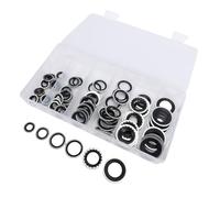 KIMISS Kit de 85 Arandelas de Sellado para Compresor de Aire Acondicionado, Juego Surtido de 6 Tamaños de Juntas para Sistemas de Aire Acondicionado Automotriz con Diámetros Internos de