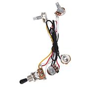 KIMISS Kit de Arnés de Cableado de Guitarra Eléctrica - 2 Volumen 1 Tono 1 500K Macetas con Interruptor de 3 Vías - Arnés para una Fácil Instalación