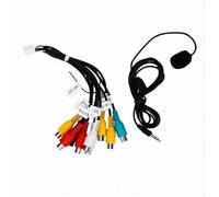KIMISS Kit de Arnés de Cableado para Radio de Coche, Adaptador de Arnés de Cable de Alimentación Estéreo, 20 Pines, 9 Enchufes, Marcador de Posición AUX SUB MIC con Cables de Control de
