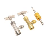 KIMISS Kit de Grifo de Lata Autosellante para Pinchazos R134A con Herramienta de Extracción de Válvula Construcción de Latón de Alto Espesor para un Mantenimiento Confiable del de