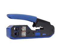 KIMISS Kit de Herramientas RJ45 de Enjuague para Cat5e Cat6 Ethernet: Todo en un Pase a Través de un Trinco con Acero de Aleación Duradera