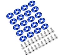 KIMISS Kit de Mejora de Motor de Primera Calidad, Juego y Arandela de Guardabarros Azul de 20 Piezas para la Mayoría de los Vehículos, Perfecto para Mejorar la Apariencia del Compartimento del Motor