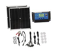 KIMISS Kit de Panel Solar de 50 W con Controlador de Carga Solar de 60 A y 2 Salidas USB para RV, Camping y Energía de Emergencia