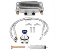 KIMISS Kit de radiador de enfriamiento de aceite Enfriador de aceite del motor de motocicleta para CB CG ML-plata)
