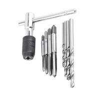 KIMISS Kit de roscado manual: 9 machos, llave T y brocas, herramientas profesionales para tapping y roscar metales