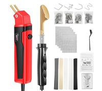 KIMISS Kit de Soldadura de Plástico 5 en 1 con Diseño de Pasador Patentado, Herramienta de Reparación de Parachoques de Coche Ajustable de 0 a 100 W, Grapadora y Soldadora para (rojo)