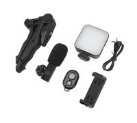 KIMISS Kit de Teléfono Video de Teléfono Inteligente Kit de Vlog LED Light Tripod Trípode Micrófono Controlador Reducción de Ruido Cámara de Medios de Computadora de la Computadora Entrevistas