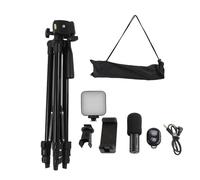 KIMISS Kit de Teléfonos Inteligentes Giratorios de 360 ° con Luz LED de Relleno, Micrófono y Trípode - Equipo de Grabación de Video Transmisión en Vivo, Entrevistas y Creación de Contenido