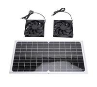 KIMISS Kit de Ventilador de Ventilación con Energía Solar, Extractor Doble de 16 W para Gallineros, Invernaderos, Casas para Mascotas, de Ventilación Solar Eficiente