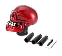 KIMISS Knob de cambio de marcha esqueleto calavera, para coche modificado, diseño universal en rojo, palanca de cambios con estilo único, mando de velocidad
