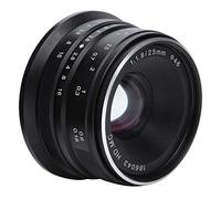 KIMISS Lente de Enfoque Manual de 25mm F1.8, Gran Angular de con Apertura Continua para E EOSM Fuji FX M43, Montaje de Aleación de Metal (Montura Fuji FX)