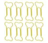 KIMISS Lindos Clips de Papel con Forma de Hueso de Perro para útiles Escolares, 100 Clips de Metal Ligeros, Divertidos Organizadores de Documentos y Accesorios para Marcapáginas (YELLOW)