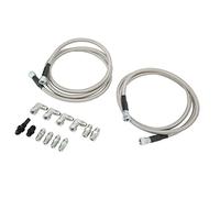 KIMISS Línea de Manguera de Refrigerador de Transmisión de Acero Inoxidable de 70 Pulgadas para Automóviles y Camiones con 12 Adaptadores - Reemplazo de Enfriador de Aceite Flexible