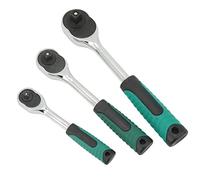 KIMISS Llave de Trinquete de 24 Dientes de Alto Rendimiento, 3 uds., Llave de Vaso con Accionamiento de Metal de 3/8 Pulgadas para Herramienta de Reparación de Automóviles con Reversible de