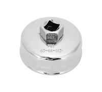 KIMISS Llave para Tapa de Filtro de Aceite 901 de Aluminio Cromado de 65 Mm con Diseño de Cúpula Poligonal