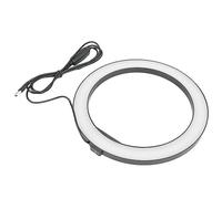 KIMISS Luz LED de 10 Pulgadas para Selfies, Maquillaje, Lámpara de Relleno de 2400-3000 Lm con Fuente de Alimentación USB y Abrazadera para Teléfono, Ajuste y Dispositivos