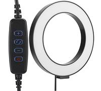KIMISS Luz LED Neglable para Transmisión y Selfies en Vivo del Teléfono, Luz de Relleno Ajustable con Cubiertas Suaves, 16 Cm para Maquillaje (16 cm)