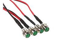 KIMISS Luz LED panel pilot para coche y furgoneta, 4 unidades, 12V 8mm, color verde, indicador de aviso en salpicadero