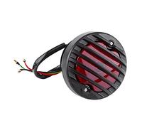 KIMISS Luz trasera de freno redonda negra para moto, ATV y scooter, ideal para bobber y chopper, luz LED brillante, fácil instalación, resistente al agua