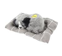 KIMISS Make Sound Juguete de Peluche para Perro Durmiendo - Lindo Muñeco de Perro de Simulación con Cojín para Decoración del Hogar y Juego - Juguete Interactivo para Perros Pequeños con Sonido de