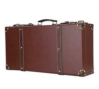 KIMISS Maleta Vintage Grande Retro Caja de Almacenamiento de Madera, Suministros de Colección de Madera, Maleta de Decoración de Pared Hecha a Mano, Producto de Trompeta Marrón 1329A de