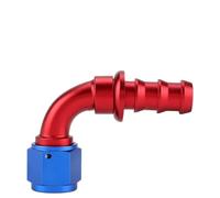 KIMISS Manguera de de 90°, AN10 Recta 45 90 180 Grados Empuje en Extremos de Bloqueo Giratorio Accesorios de Montaje Extremo de Línea de Gas y Aceite Giratorio Macho en Azul y Rojo (90°)