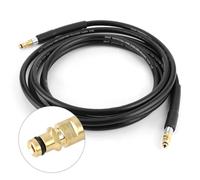 KIMISS Manguera de lavado a presión, 10 m, manguera de limpieza de agua de alta presión, repuesto de tubo de limpieza de coche para K2 K3 K4 K5, acero con capa exterior de goma, Schwarz
