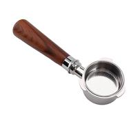 KIMISS Manija de café sin Fondo de Acero Inoxidable de 3 Orejas por Portafilter de 51 Mm para Donlim, Petrus, Bear, Café Yanxuan S - Incluye Cesta de Filtro (Rama de ácido rojo tipo A1)