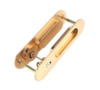 KIMISS Manija de Cerradura de Puerta Corredera para Madera de Granero, Seguridad Antirrobo con Llaves, Acabado Duradero de Aleación de Zinc (Gold)