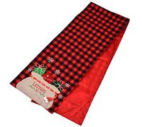 KIMISS Mantel, Mantel a Cuadros Rojo y Negro, Decoración de Mesa de Franela para Fiesta, Boda, Mesa de Comedor, 70x13 Pulgadas